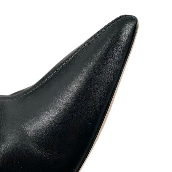 Gianvito Rossi Black Leather Lucite Heeled Pointed Toe Boots - Picture 14 of 15